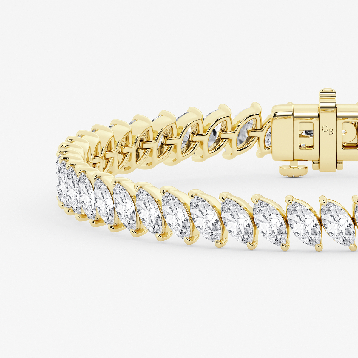 Additional Image 1 for  10 ctw Marquise Lab Grown Diamond Diagonal Tennis Bracelet - 6 Inches